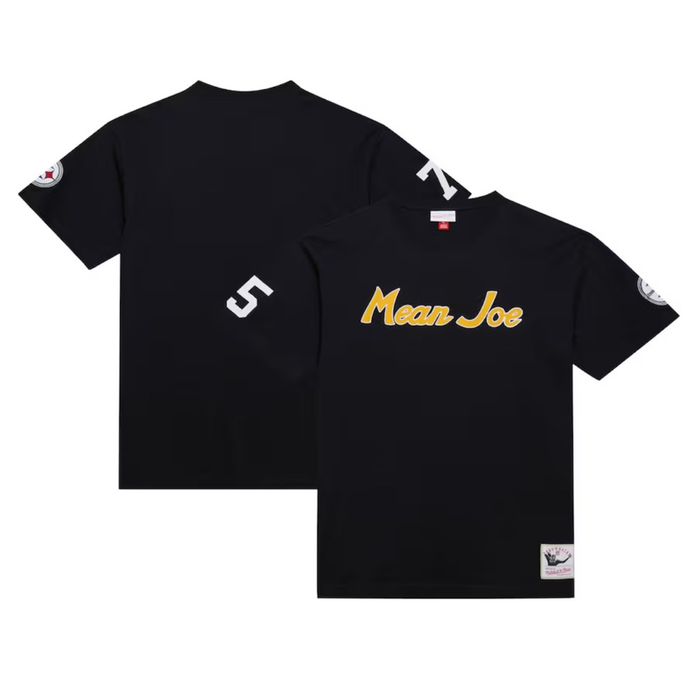Mitchell & Ness Men’s Joe Greene Black Pittsburgh Steelers Nickname T-Shirt 3XL